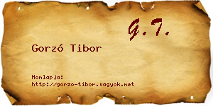 Gorzó Tibor névjegykártya